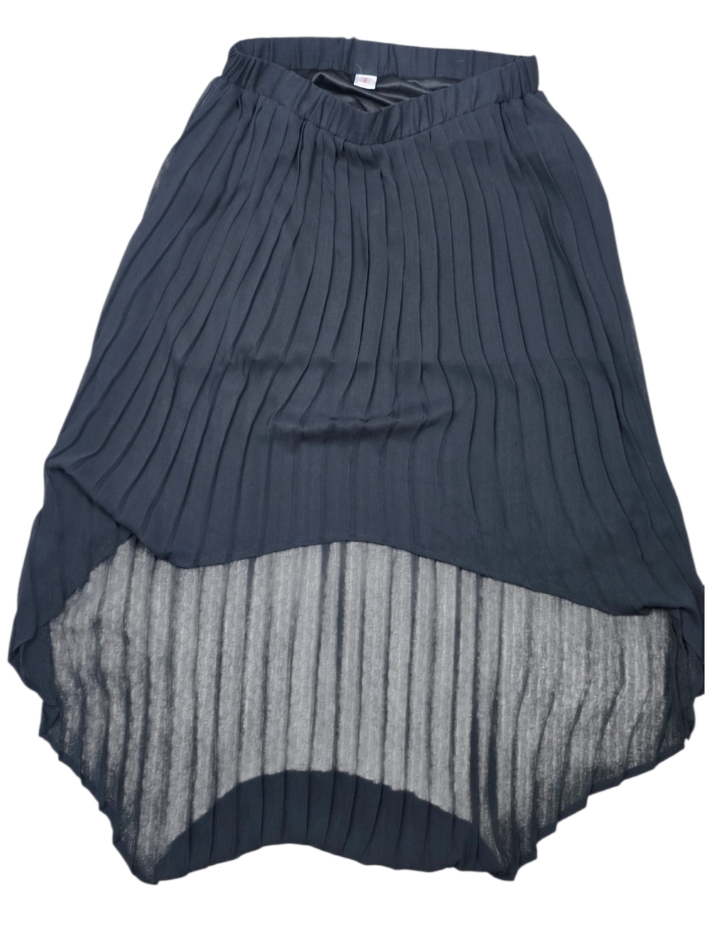Pleated High-Low Women's Skirt in Navy